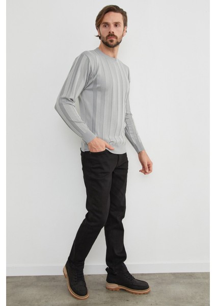 Şeritli Bisiklet Yaka Ince Triko Kazak fiyatları