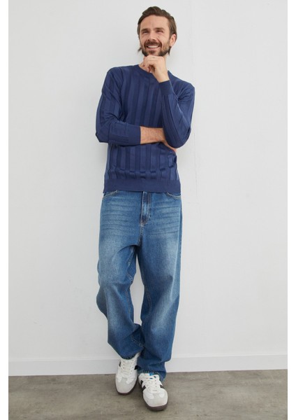 Şeritli Bisiklet Yaka Ince Triko Kazak fırsatları