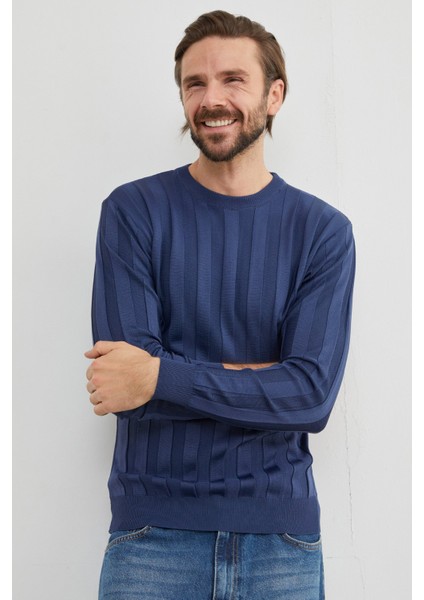 Şeritli Bisiklet Yaka Ince Triko Kazak indirimleri