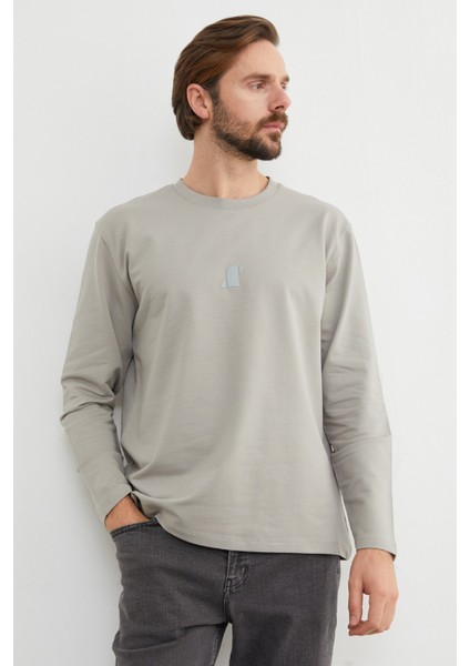 Baskılı Bisiklet Yaka Sweatshirt fiyatları