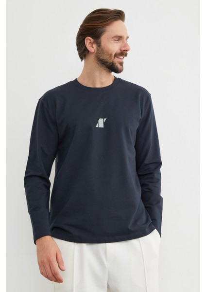 Baskılı Bisiklet Yaka Sweatshirt modelleri