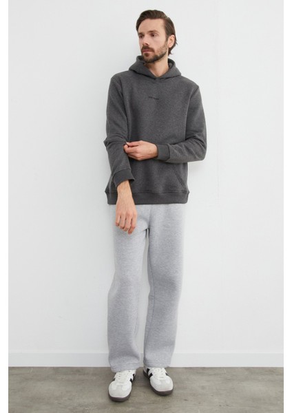 3 Iplik Keep Going Yazı Baskılı Kapüşonlu Oversize Sweatshirt modelleri