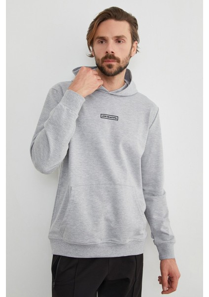 Look Beautıful Yazı Baskılı Kapüşonlu Sweatshirt