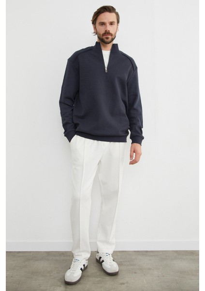 Dik Yaka Yarım Fermuarlı Sweatshirt modelleri