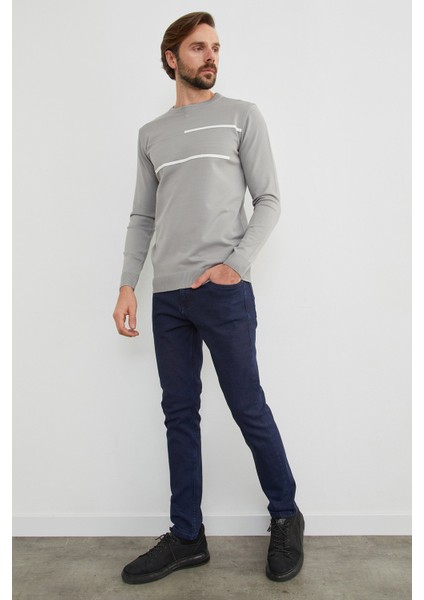 Şeritli Bisiklet Yaka Triko Kazak indirimleri