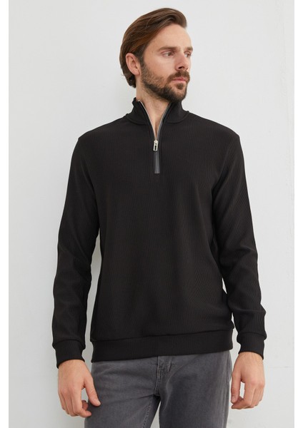 Fitilli Yarım Fermuarlı Sweatshirt fiyatları