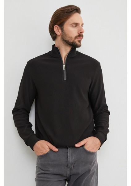 Fitilli Yarım Fermuarlı Sweatshirt indirimleri