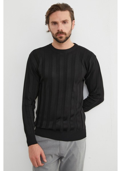 Şeritli Bisiklet Yaka Ince Triko Kazak fiyatları