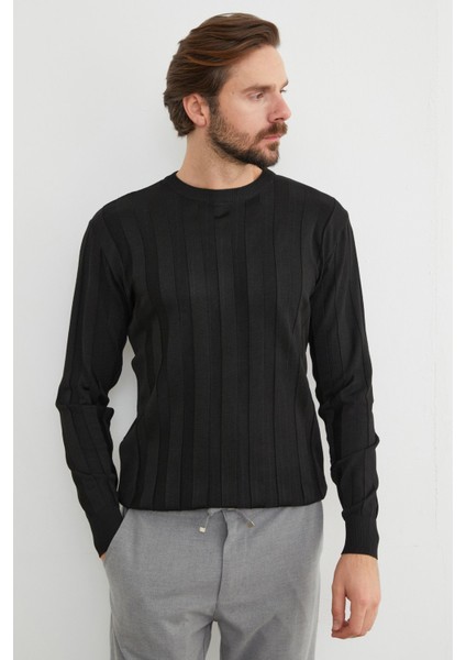 Şeritli Bisiklet Yaka Ince Triko Kazak indirimleri