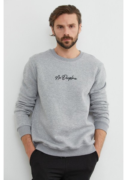 3 Iplik Kabartma Yazı Baskılı Sweatshirt indirimleri