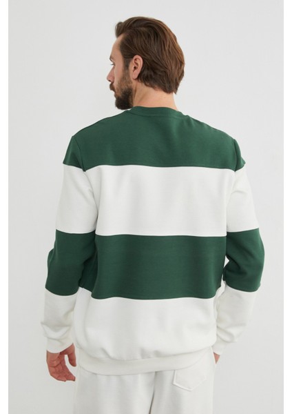 Renk Bloklu Oversize Bisiklet Yaka Sweatshirt indirimleri