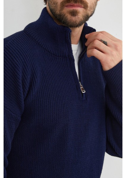 Yarım Fermuarlı Dik Yaka Kazak modelleri