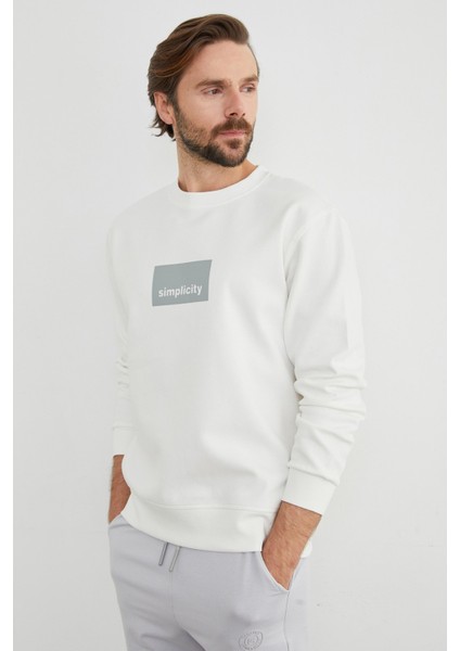 Simplicity Yazı Baskılı Bisiklet Yaka Sweatshirt
