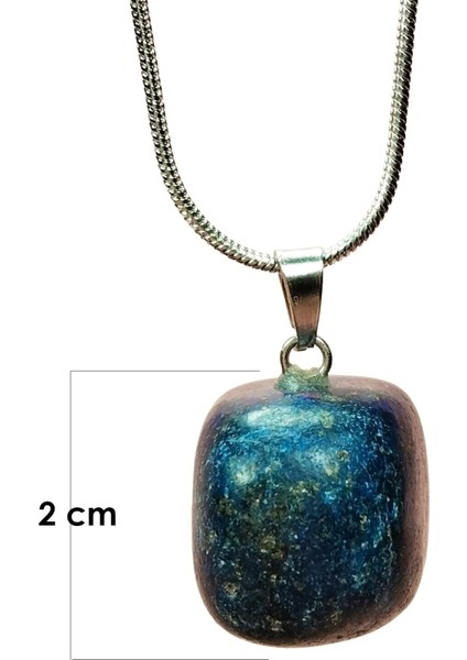 Lapis Lazuri Doğal Taşı Zincirli El Yapımı Kolye Uç: 2 cm Zincir: 20 cm Kutulu fiyatları