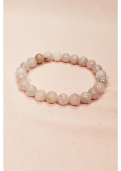 Pembe Kuvars Doğal Taş Bileklik Kutulu
