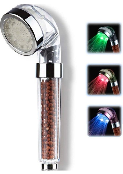 5 Adet Tasarruflu Boncuklu Ledli Duş Başlık-Pil Veya Elektrik Gerekmez Kinetik Enerjili ( Lisinya )