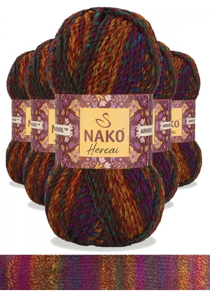 5 Adet Hercai Ebruli Hırka Kazak Atkı Bere El Örgü Ipi Yünü 7131