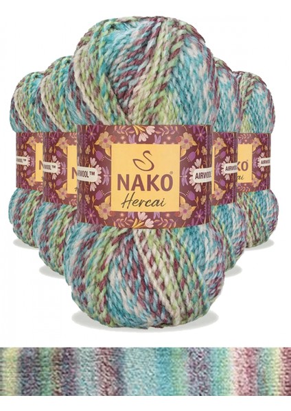 5 Adet Hercai Ebruli Hırka Kazak Atkı Bere El Örgü Ipi Yünü 76037