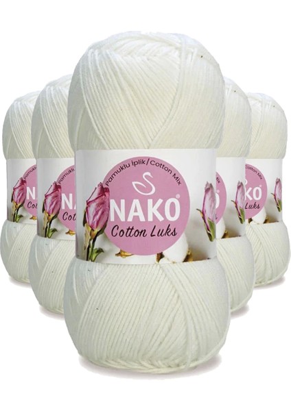 5 Adet Cotton Lüks Yelek Tunik Kazak Bluz Hırka Ipi Yünü Süt Beyaz 97570
