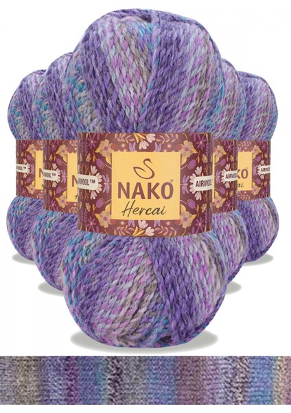 5 Adet Hercai Ebruli Hırka Kazak Atkı Bere El Örgü Ipi Yünü 28181