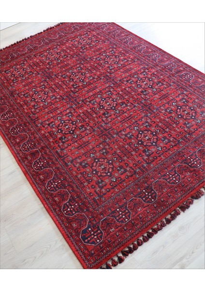 Afgan Kırmızı Salon Halısı Arte Etnik Kilim Yıkanabilir Mutfak Halısı Kaymaz Taban Dekoratif Halı Örgü Saçaklı Yatak Odası indirimleri