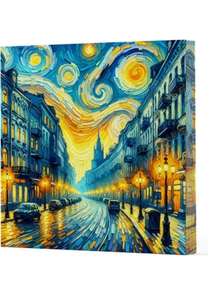 Van Gogh 6 Sokak - Çizgisiz Yan Boyamalı Defter