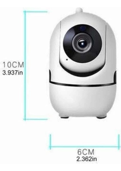 Baby Kamera Kablosuz 720P Beyaz 360 Derece Wifi Kamera Full Hd 1080P