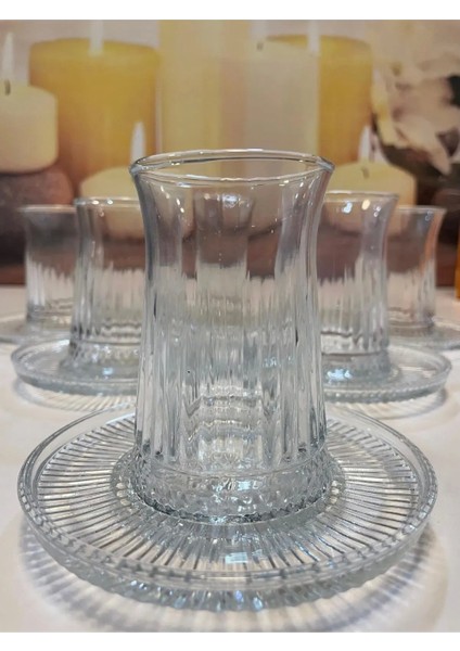 Müge 6'lı Cam Çay Tabağı Çay Tabak Altlığı -TG-2023 modelleri