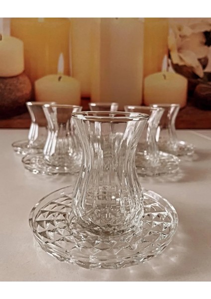 Alin Adela 6'lı Cam Çay Tabağı Çay Tabak Altlığı -RYG8030 modelleri