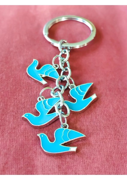Kanat Çırpan Mavi Güvercilerden Metal Anahtarlık modelleri