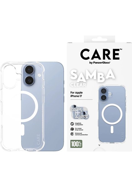 Care Apple iPhone 17 Fashionable Case Samba Şeffaf Magsafe Kılıf