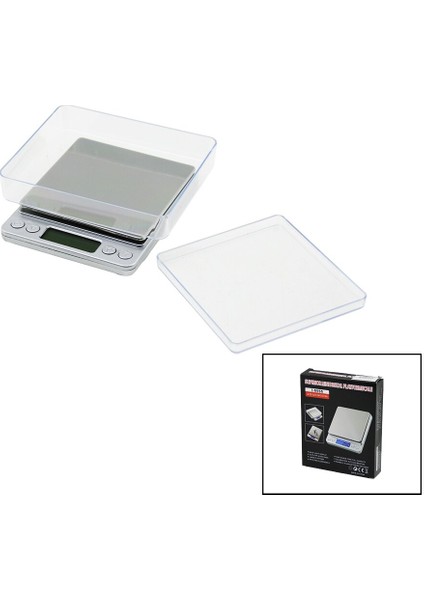Superıor Mını I-2000 3000GR/0.1GR MİNİ=10.5X13CM Hassas Tartı - Terazi Şeffaf Pls.kapak Pilli (4989)