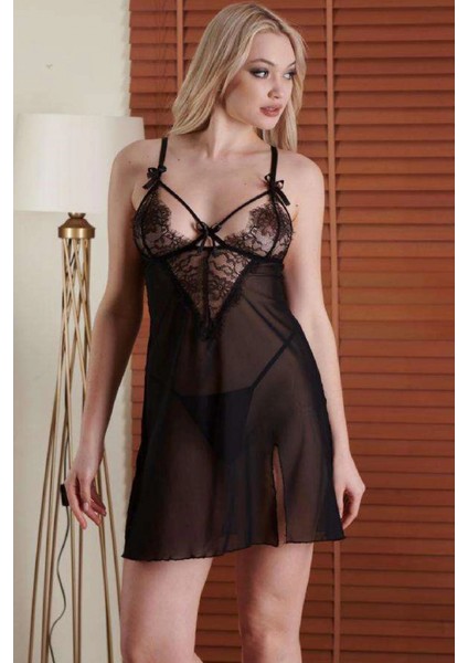 Kadın Şık Rahat Fantezi Gecelik 4022 Siyah - fiyatları