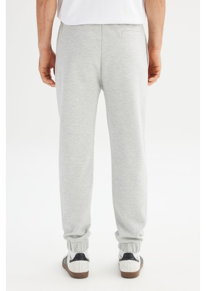Regular Fit Normal Kesim Ribanalı Paça Gri Melanj Sweatpant Eşofman Altı indirimleri