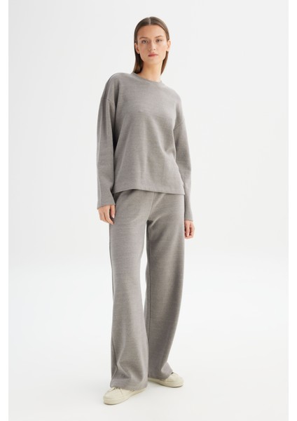 Straight Fit Düz Kesim Normal Bel Gri Sweatpant Eşofman Altı modelleri