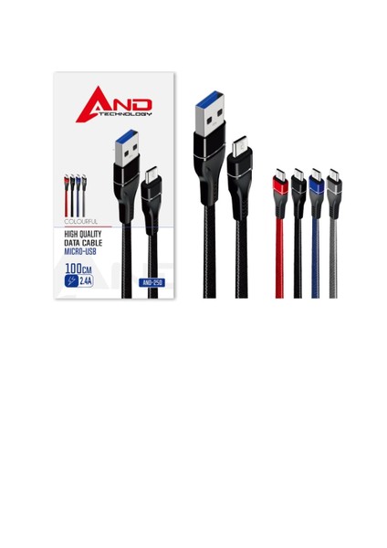 Mikro USB Data Kablosu Samsung 2.4A -AND-250