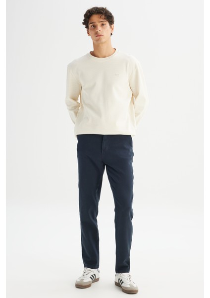 Regular Fit Normal Kesim Normal Bel Pamuklu Esnek Antrasit Chino Pantolon