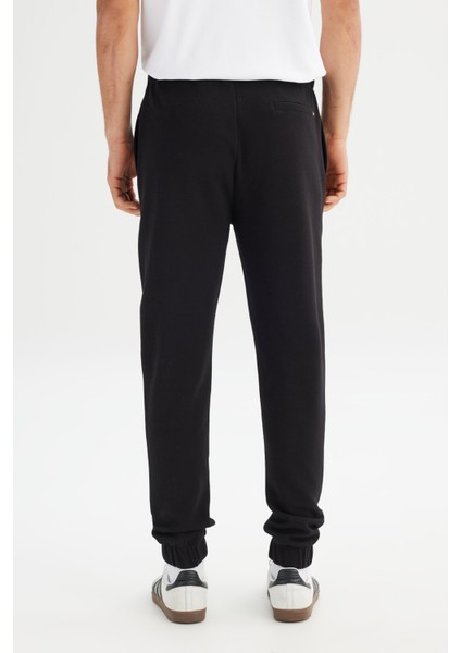 Regular Fit Normal Kesim Ribanalı Paça Siyah Sweatpant Eşofman Altı indirimleri