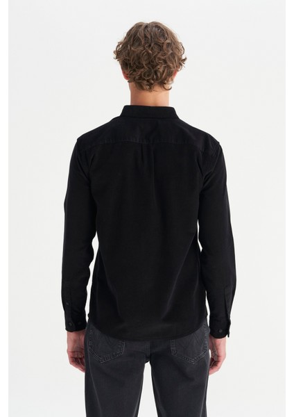 %100 Pamuk Regular Fit Normal Kesim Klasik Yaka Cepli Kadife Gömlek indirimleri