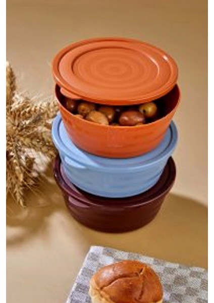 Harmony Kapaklı Yonca Kase 3'lü -HT-002