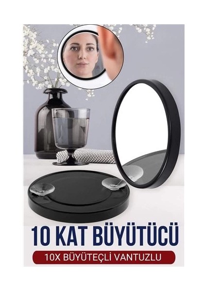 Bx 9 cm 10X Büyüteçli Makyaj Aynası