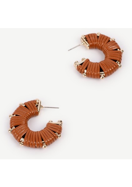 Suni Deri Detaylı Halka Küpe fiyatları