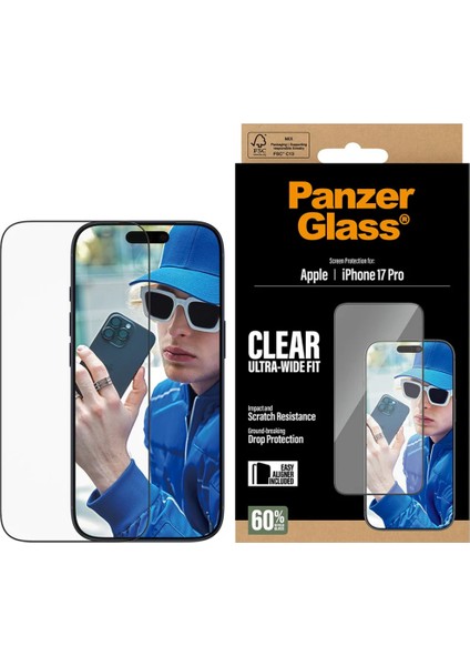 iPhone 17 Pro Uwf Şeffaf Cam Ekran Koruyucu (Hizalama Aparatlı)