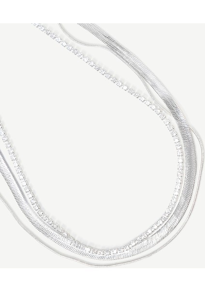 Çok Sıralı Silver Kolye fiyatları