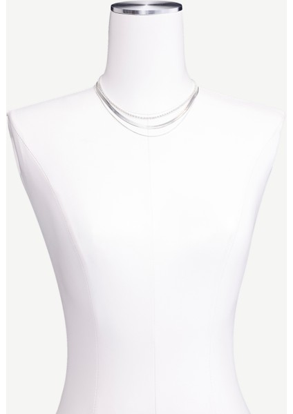 Çok Sıralı Silver Kolye modelleri