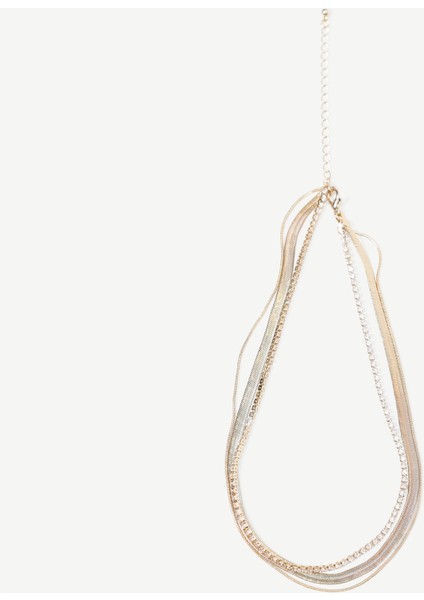 Çok Sıralı Gold Kolye