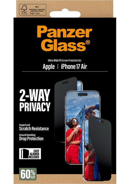 iPhone 17 Air Uwf Hayalet Cam Ekran Koruyucu (Hizalama Aparatlı)