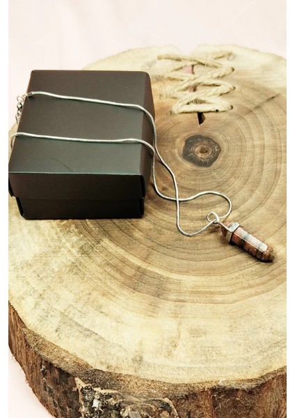 Kantaşı Doğal Taşı Zincirli El Yapımı Tasarımlı Kolye Uç: 3,5 cm Zincir: 20 cm Kutulu fırsatları