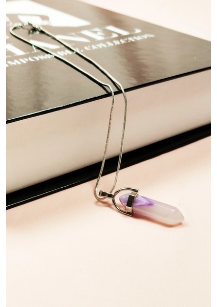 Florid Doğal Taşı Zincirli El Yapımı Tasarımlı Kolye Uç: 3,5 cm Zincir: 20 cm Kutulu modelleri