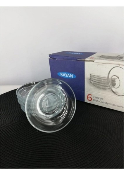 Çay Tabağı 6'lı Underline Cam -RYG3009